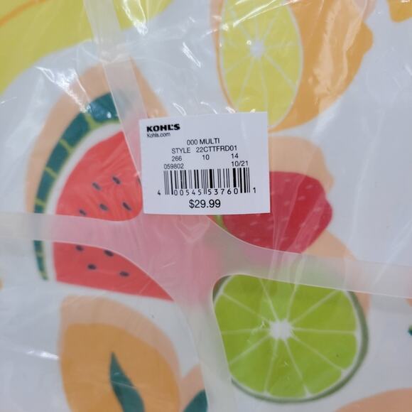 NWT Celebrate Together Summer Mixed Fruit 4pc Melamine Tropical Dinner Plate Set - Picture 4 of 4